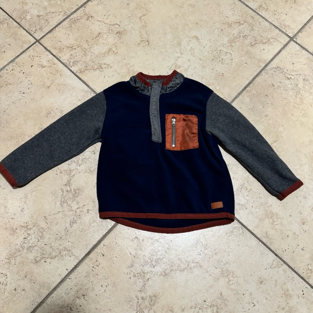 7 For All Mankind Navy and Gray Kids' 1/4 Zip